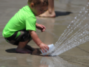 Kid catching water